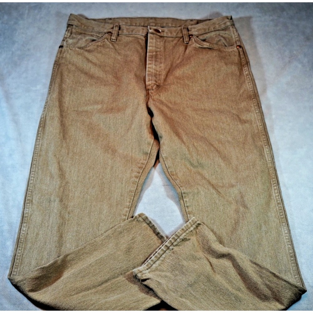 Wrangler 13MWZ Cowboy Cut Jeans Mens 38x34 Brown Original Fit Western Cowboy